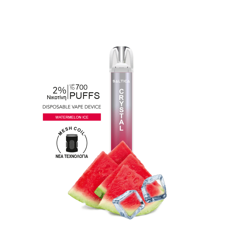 SALTICA Crystal Watermelon Ice 700 Puffs 20mg Nicotina - Vape Travellers  Shop ηλεκτρονικό τσιγάρο