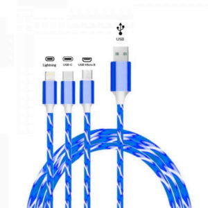 3-in-1 USB Charging Cable Blue