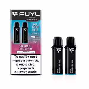 Sour Blue Raspberry Fuyl Προγεμισμένες Κάψουλες 20mg 850 Εισπνοές (2 τεμάχια) – Dinner Lady