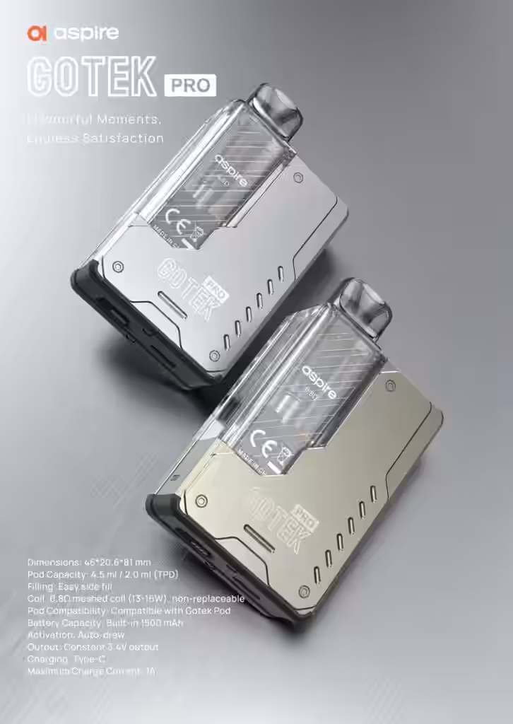 Aspire Gotek Pro Kit Gunmetal 13 Gotek pro poster 600 x 846 mm 1