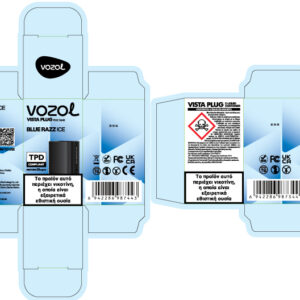 Vozol Vista Plug 20mg 2ml Prefilled Δεξαμενή + 10ml e liquid Blue Razz Ice