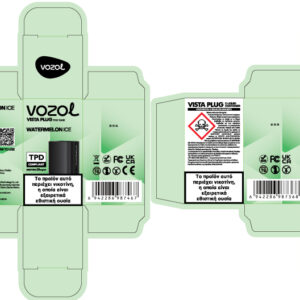 Vozol Vista Plug 20mg 2ml Prefilled Δεξαμενή + 10ml e liquid Watermelon Ice