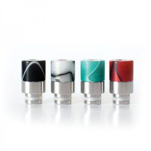 Drip Tip Glass+Ss Waves Grey