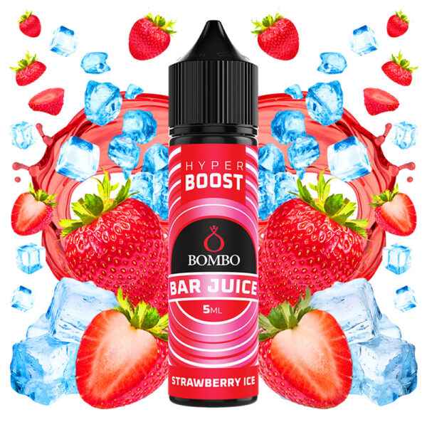 Bombo Bar Juice Hyper Boost Strawberry Ice 5ml Longfill with ingredients