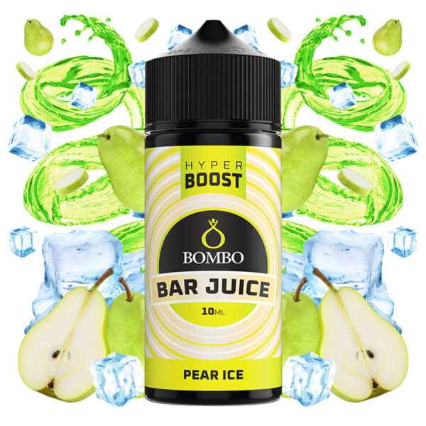 Bombo Bar Juice Pear Ice Hyper Boost 10ml with ingredients