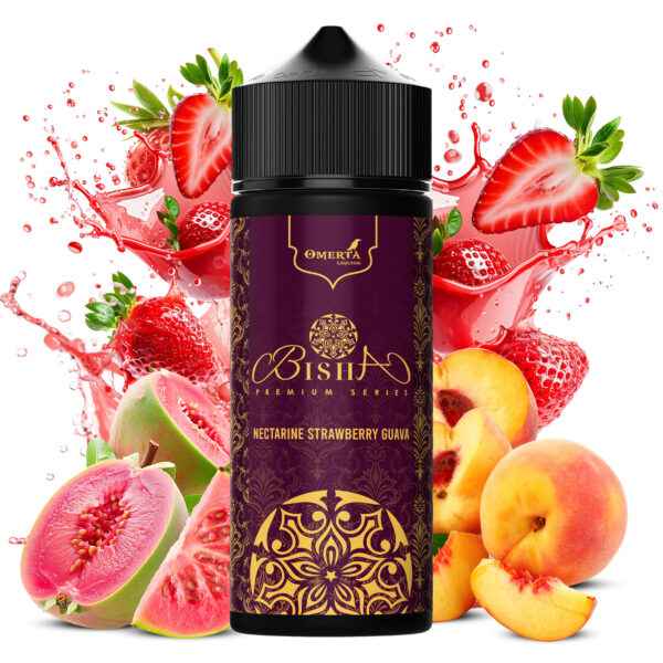 BISHA-NECTARINE-STRAWBERRY-GUAVA-120ML-WBF BISHA NECTARINE STRAWBERRY GUAVA 120ML WBF