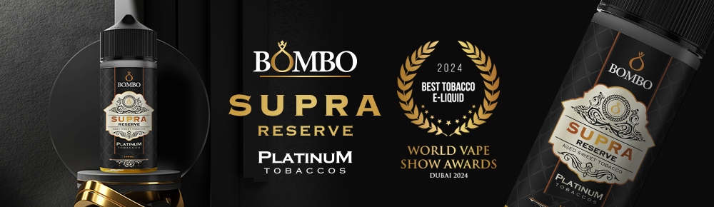 Bombo Platinum Tobaccos Supra Reserve 10ml 20mg Nic Salts 1 Bombo eLiquids Supra Reserve Banner K110
