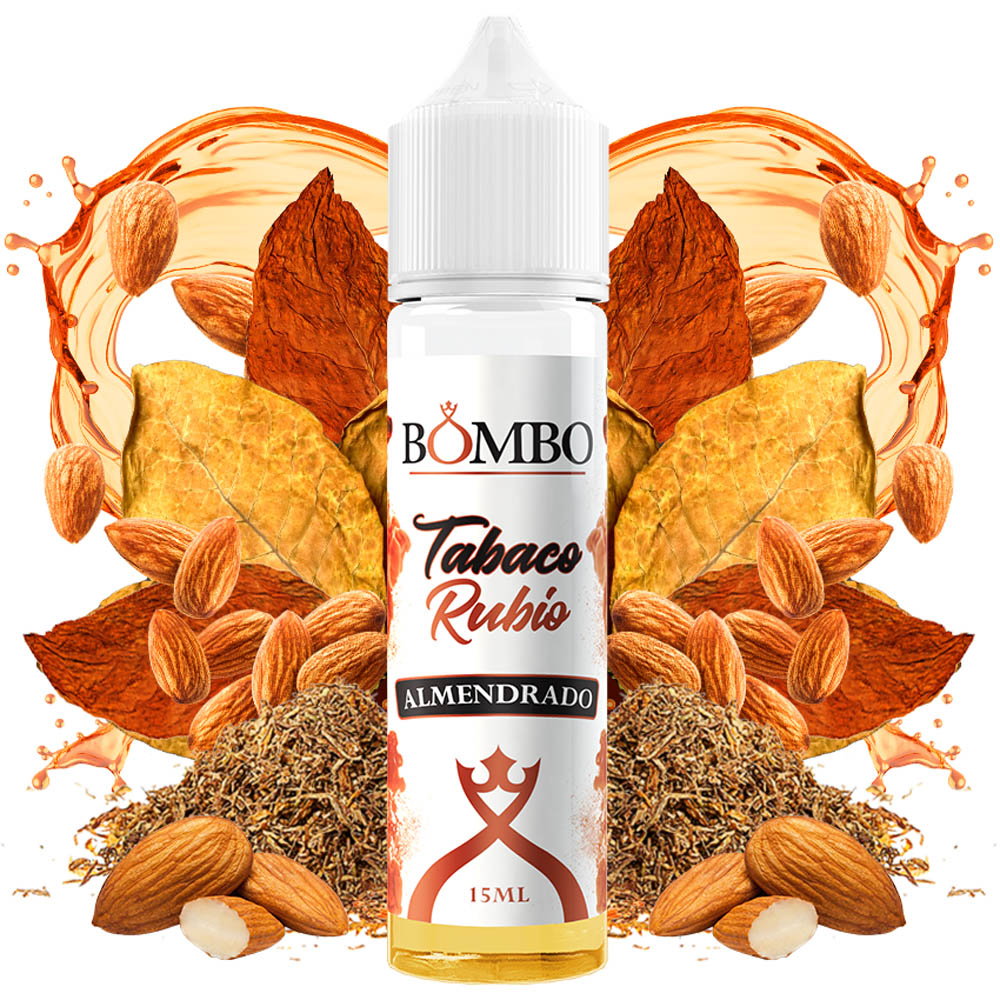 Bombo eLiquids Tabaco Rubio Almendrado 15ml Longfill GR with ingredients