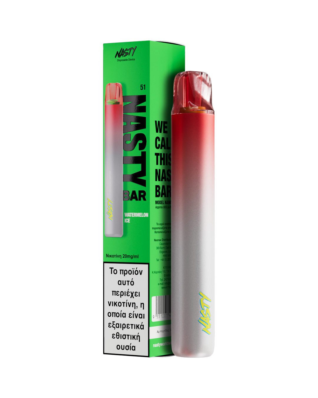 Nasty Bar DX2 20mg 2ml Watermelon Ice 1 DX2 Watermelon Ice