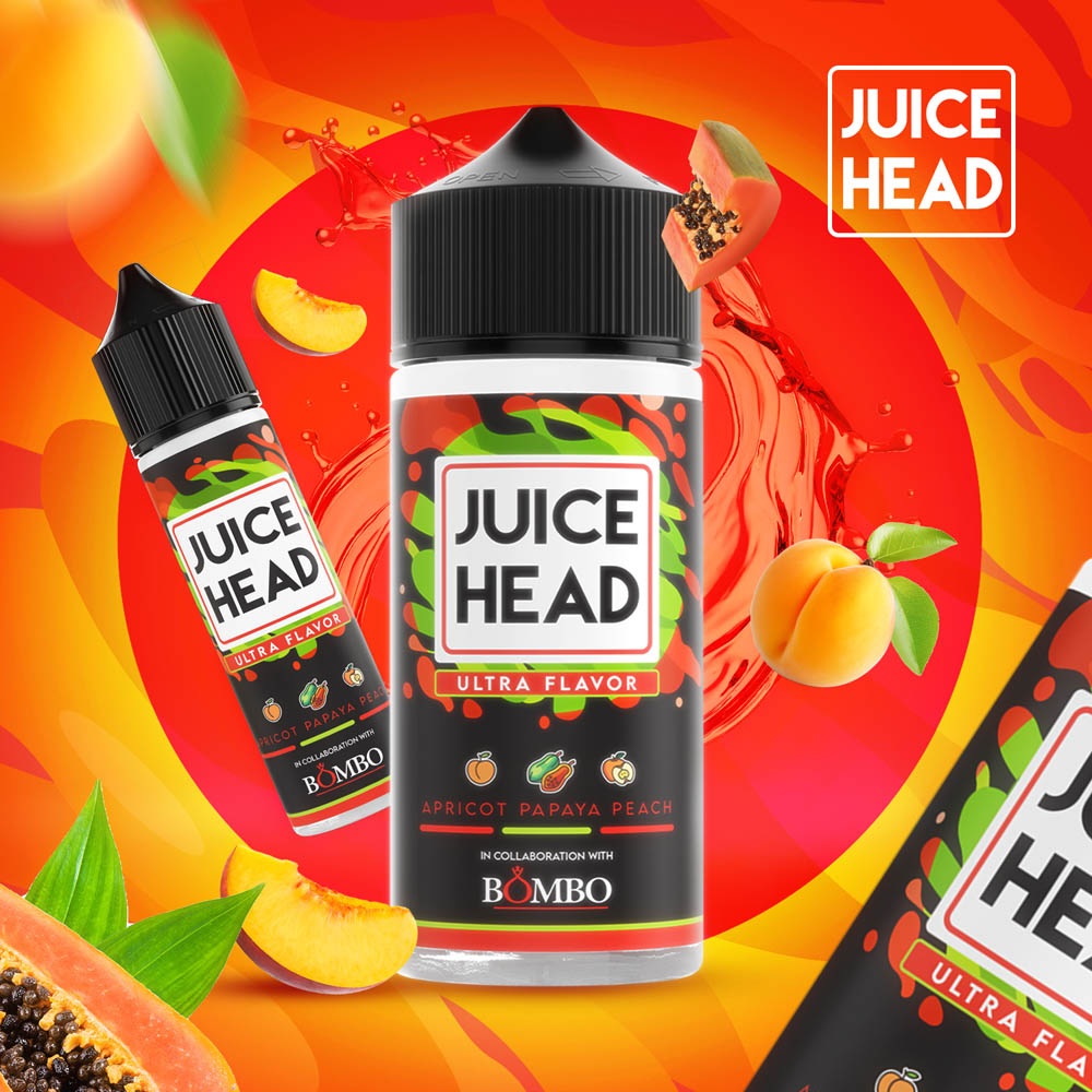 Juice Head Apricot Papaya Peach 30ml/120ml Flavorshot 2 Juice Head Apricot Papaya Peach Promo Pic