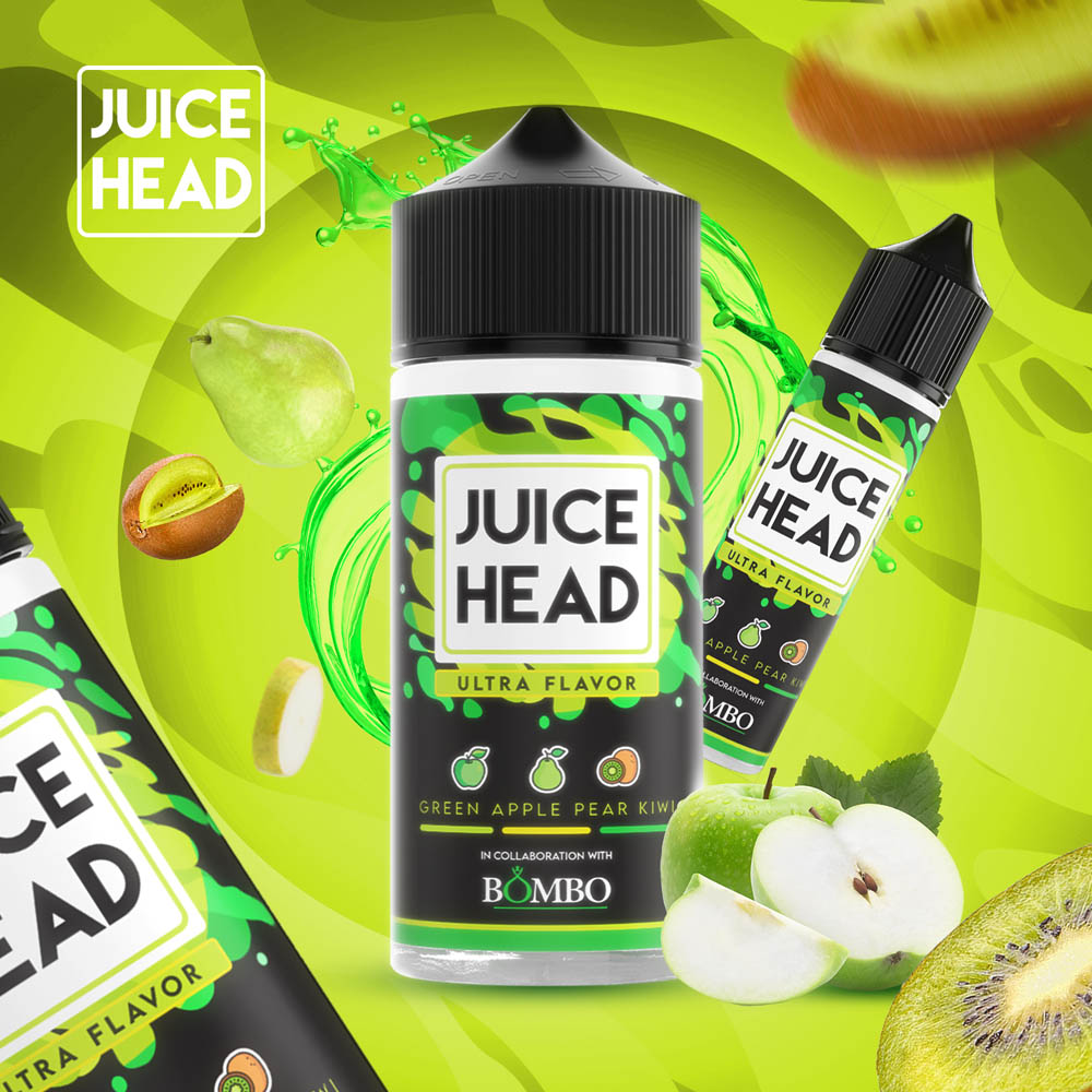 Juice Head Green Apple Pear Kiwi 30ml/120ml Flavorshot 2 Juice Head Green Apple Pear Kiwi Promo Pic