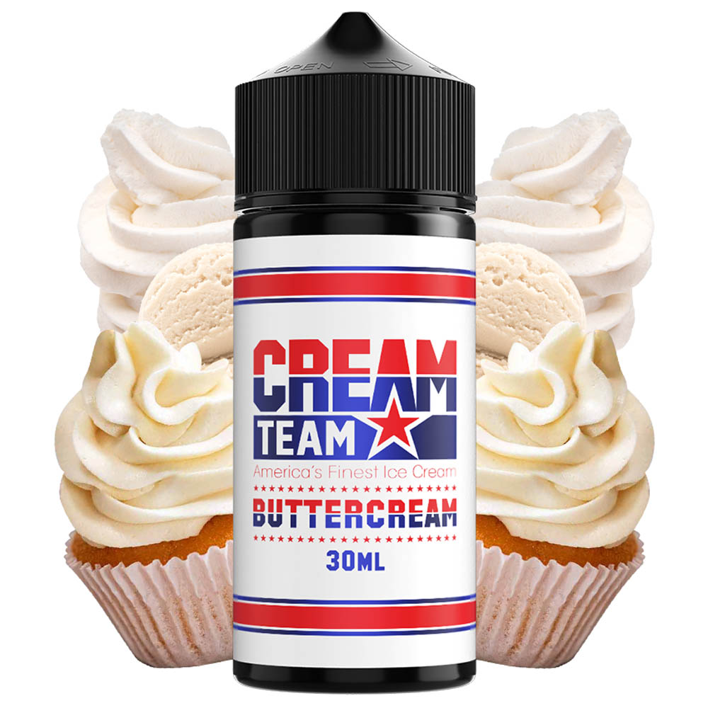 Kings Crest Cream Team Buttercream 30ml/120ml Flavorshot 3 Kings Crest CREAM TEAM Buttercream 30ml Longfill with ingredients