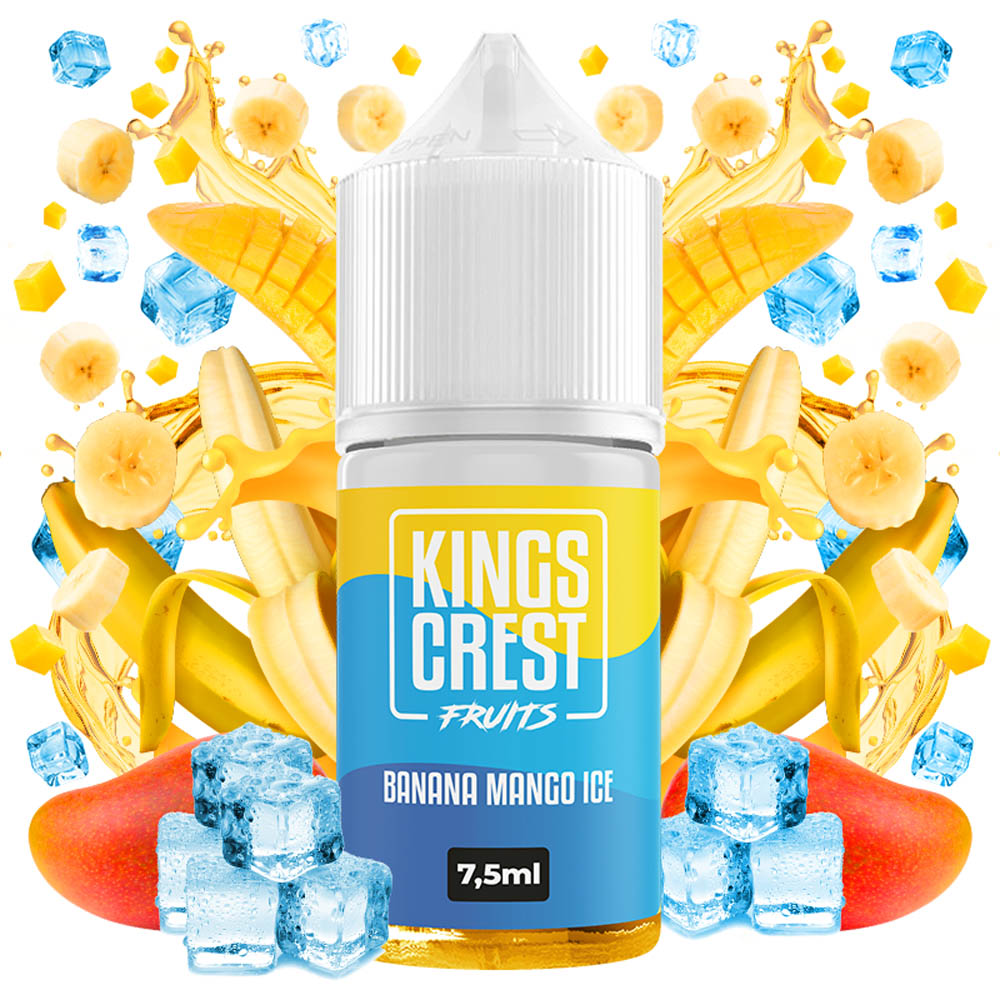 Kings Crest Fruits Ice Banana Mango 7.5ml/30ml Flavorshot 3 Kings Crest Fruits Banana Mango Ice 75ml GR with ingredients