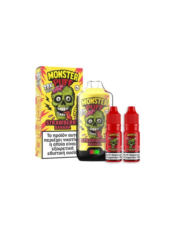 monster puff 28k kit strawberry banana siskevi 2ml 2x10ml 20mg