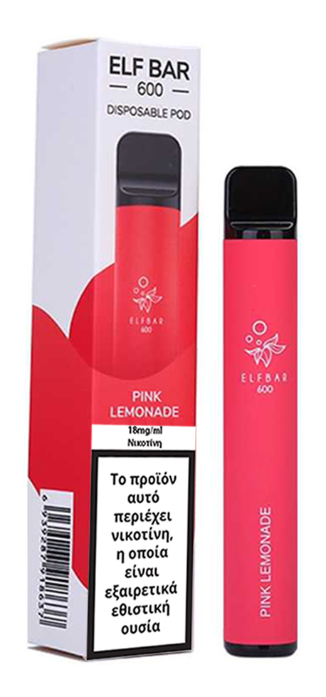 Elf Bar 600 20mg 2ml Pink Lemonade GR 1 pink lemonade