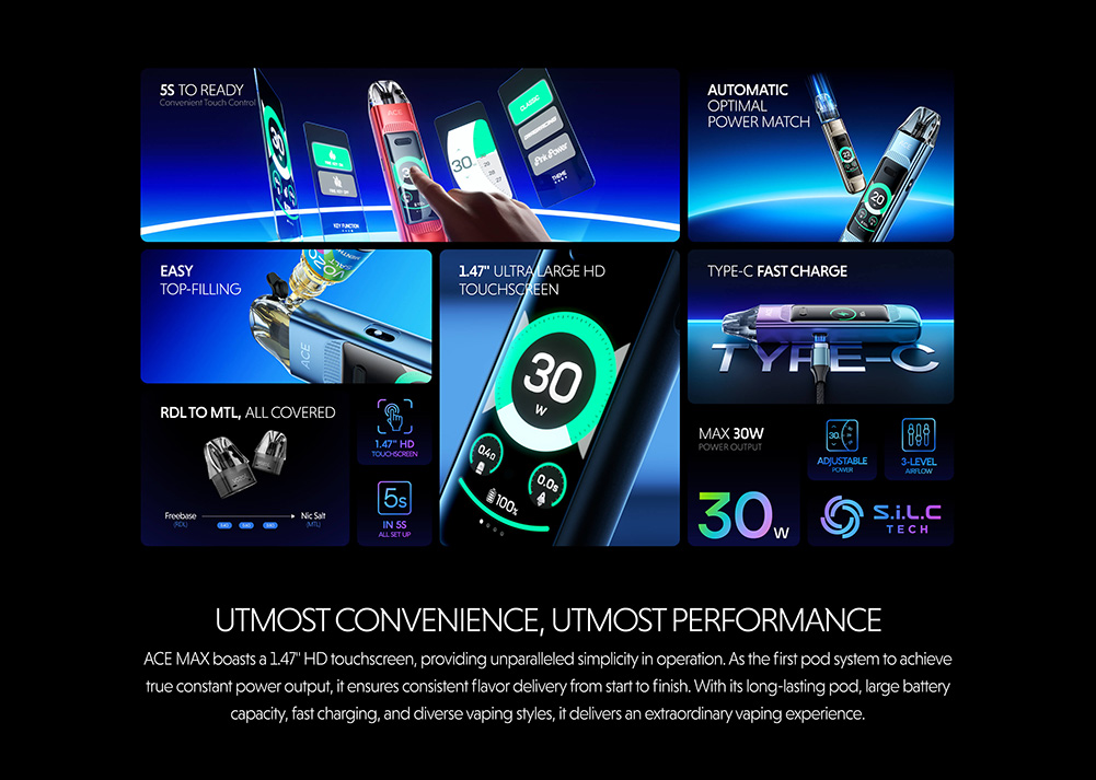 vozol ace max 2ml pod kit carbon fiber black 1751532917